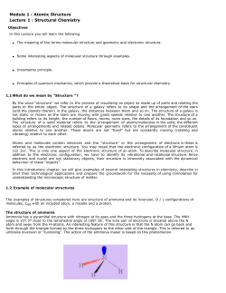 Module 1 : Atomic Structure Lecture 1 : Structural Chemistry