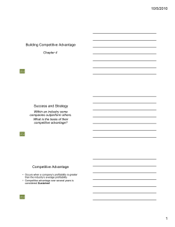 Building Competitive Advantage