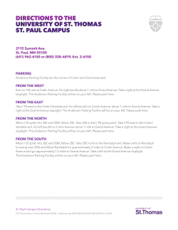 DIRECTIONS TO THE UNIVERSITY OF ST. THOMAS ST. PAUL