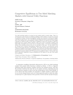 Competitive Equilibrium in Two Sided Matching Markets with