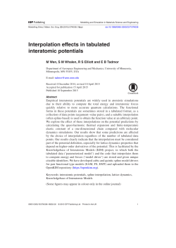 Interpolation effects in tabulated interatomic potentials
