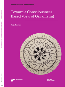 Toward a Consciousness Based Viewof Organizing