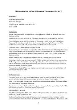 CTA Examination: VAT on UK Domestic Transactions (inc SDLT)