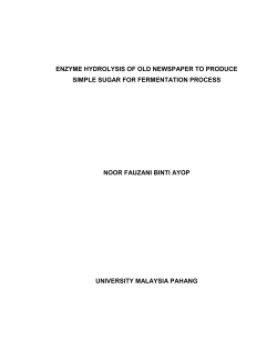 enzyme hydrolysis of old newspaper to produce simple sugar for
