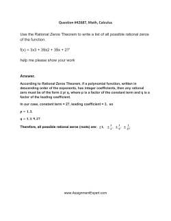 Question #42687, Math, Calculus Use the Rational Zeros Theorem