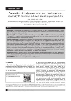 Correlation of body mass index and