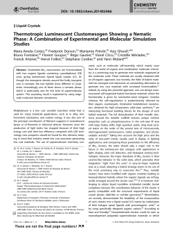 Thermotropic Luminescent Clustomesogen Showing a Nematic Phase