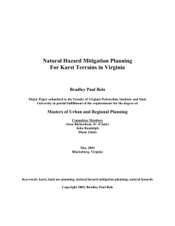 Natural Hazard Mitigation Planning For Karst