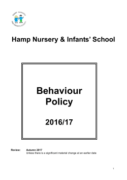 Behaviour Policy - Hamp Nursery and Infant School