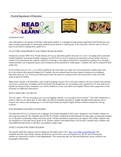 Read to Learn - Florida Department Of Education