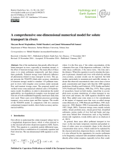 A comprehensive one-dimensional numerical model for solute