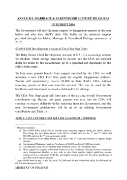 MINISTRY OF FINANCE ANNEX B-1