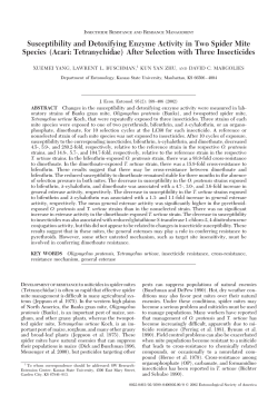 Susceptibility and Detoxifying Enzyme Activity in Two Spider Mite