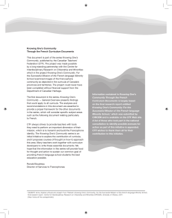 Knowing One`s Community Through the French Curriculum