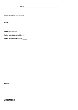 Moles involving gases and solutions