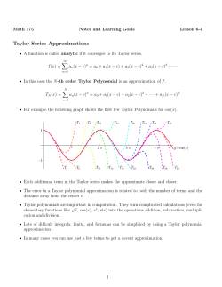 Taylor Series Approximations - Math