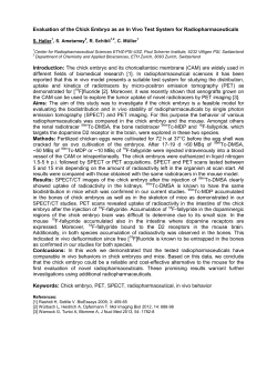Evaluation of the Chick Embryo as an In Vivo Test System for