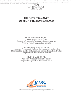 field performance of high friction surfaces - VTechWorks