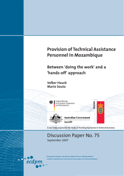 Provision of Technical Assistance Personnel in