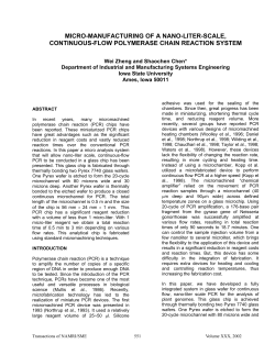 micro-manufacturing of a nano-liter-scale