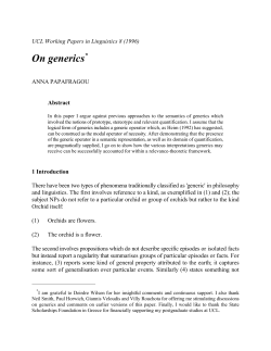 On generics - Anna Papafragou