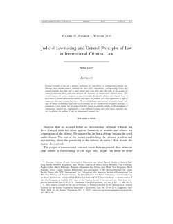 Judicial Lawmaking and General Principles of Law in International