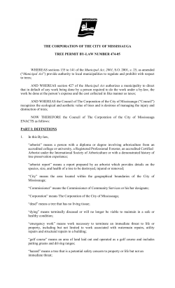 THE CORPORATION OF THE CITY OF