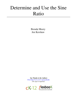 Determine and Use the Sine Ratio