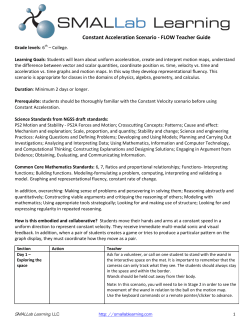 Constant Acceleration – SMALLab Teacher Guide