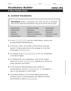 More Perfect Union Vocabulary Builder