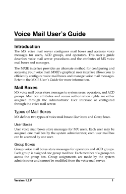 MX Voice Mail User`s Guide