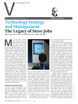The legacy of Steve Jobs - ACM