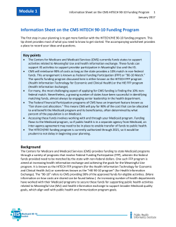 Information Sheet on the CMS HITECH 90