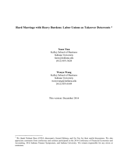Hard Marriage with Heavy Burdens: Labor Unions as Takeover