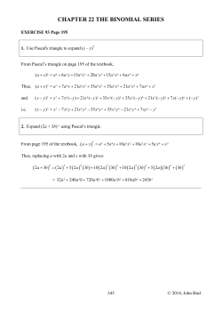 CHAPTER 22 THE BINOMIAL SERIES