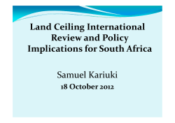 Land Ceiling International Review and Policy Implications for South