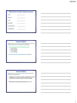 Reduce these to proper empirical formulas: Practice Problems