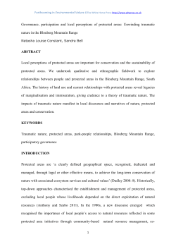 Governance, participation and local perceptions of protected areas