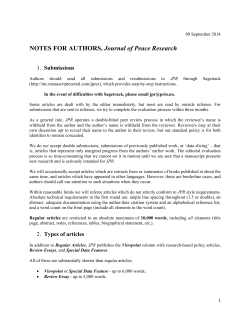 Notes for Authors - Peace Research Institute Oslo