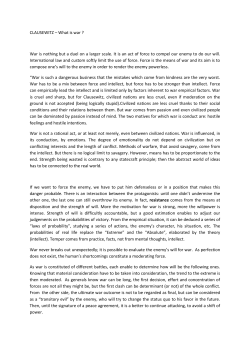 CLAUSEWITZ &ndash; What is war ? War is nothing