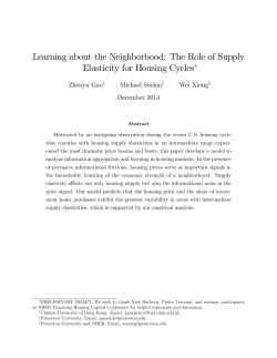 Learning about the Neighborbood: The Role of Supply Elasticity for