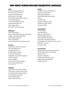 pop songs which include figurative language
