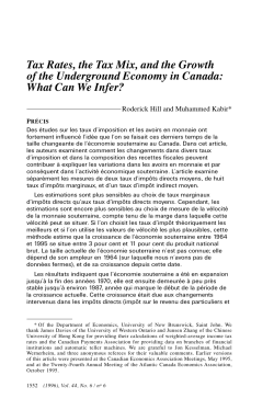 Tax Rates, the Tax Mix, and the Growth of the Underground