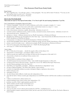Final Exam Study Guide