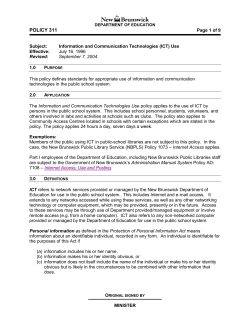 Policy 311 - Government of New Brunswick