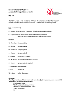 Audition Requirements