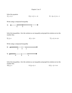 Chapter 2 sec 5 Solve the equation 1) 2) 3) Write using a compound