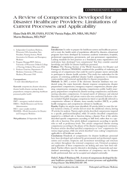 A Review of Competencies Developed for