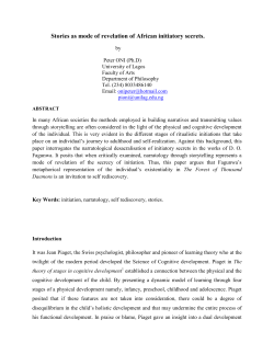 Stories as mode of revelation of African initiatory secrets.