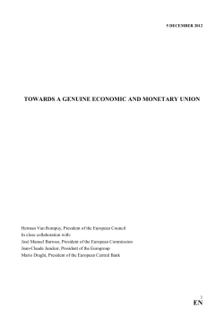 Towards a Genuine Economic and Monetary Union